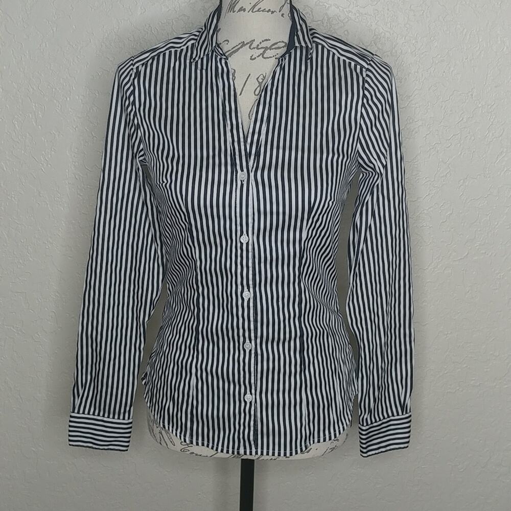 H&M Striped Button Front Shirt‎ Size 4